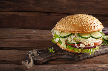 Closeup fresh homemade vegetable burger