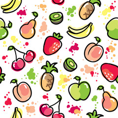 hand drawn fruits pattern