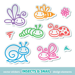 Obraz premium hand drawn insects