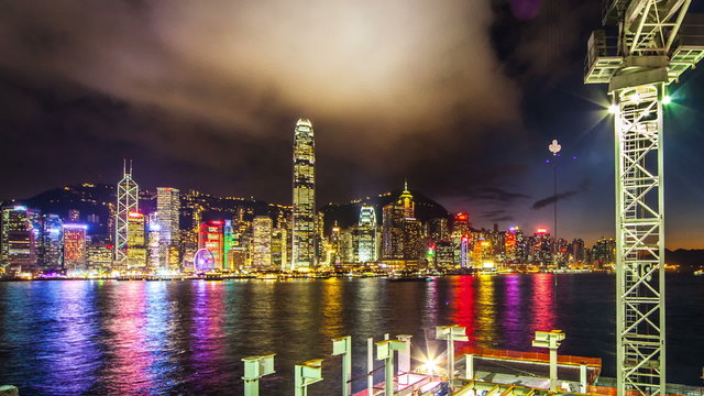 One of many construction sites in HongKong. Timelapse.