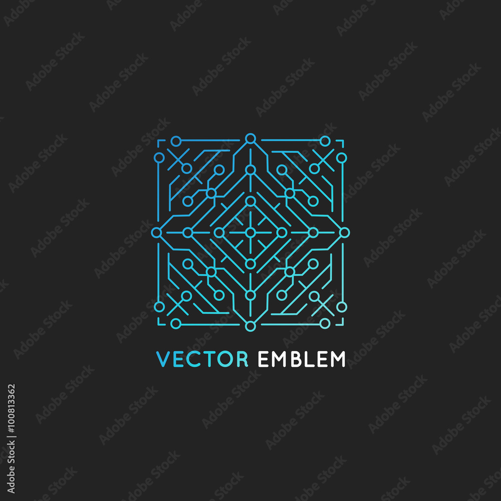 Poster vector abstract technology logo design template