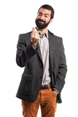 Fototapeta premium Man doing a money gesture