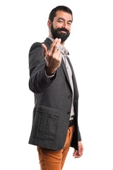 Naklejka premium Man coming gesture