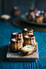 Cake canneles. french dessert.