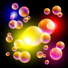 yellow abstract festive bokeh lights background