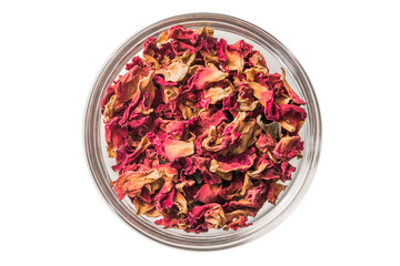 赤いバラのハーブティー　Red rose tea