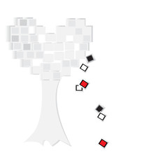 abstract tree, heart, Valentines Day