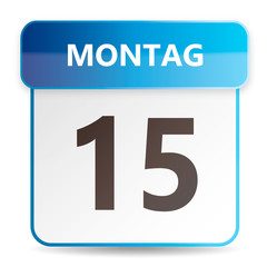Schöner blauer Kalender mit Wochentag Montag