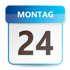 Schöner blauer Kalender mit Wochentag Montag