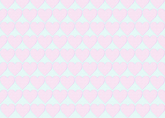 lilac hearts on a turquoise background