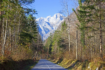 Mountain road in Kamnik Alps, Slovenia