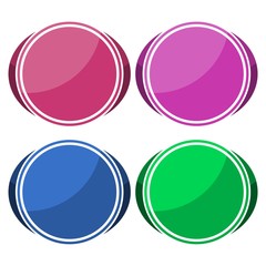 4 different sticker, circle shape