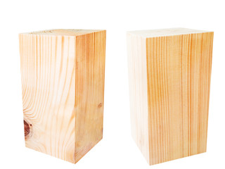 wooden cubic block isolated on white