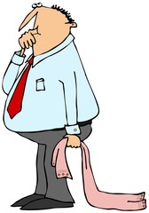 Businessman sucking his thumb