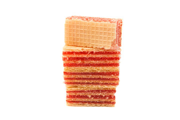 Wafers or honeycomb waffles isolated