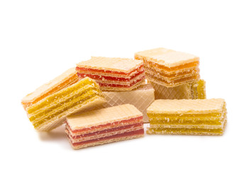 Wafers or honeycomb waffles isolated