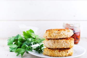 homemade fried cutlets.selective focus