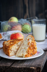Homemade apple pie in rustic style