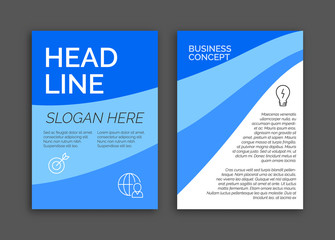 Abstract Blue Color Business brochure flyer design layout template in A4 size v4