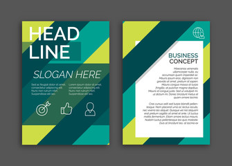 Abstract Green Color Business brochure flyer design layout template in A4 size v2