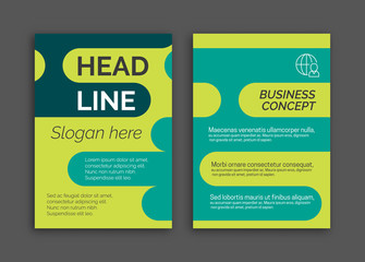 Abstract Green Color Business brochure flyer design layout template in A4 size v3