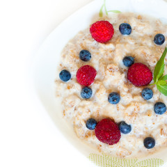 Oatmeal with different berries
