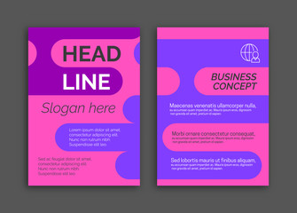 Abstract Pink Color Business brochure flyer design layout template in A4 size v3