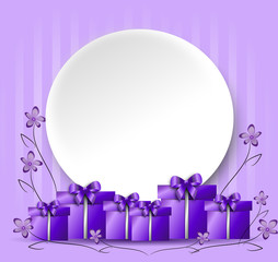 Purple greeting card