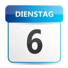 Schöner blauer Kalender mit Wochentag Montag