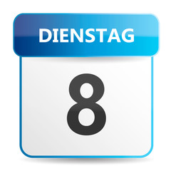 Schöner blauer Kalender mit Wochentag Montag