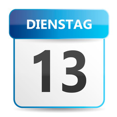 Schöner blauer Kalender mit Wochentag Montag