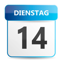Schöner blauer Kalender mit Wochentag Montag