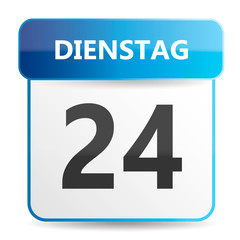 Schöner blauer Kalender mit Wochentag Montag