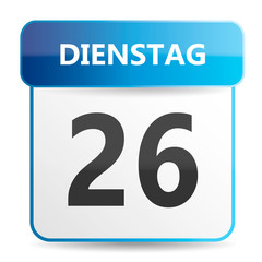 Sch&ouml;ner blauer Kalender mit Wochentag Montag