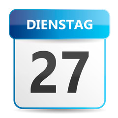 Schöner blauer Kalender mit Wochentag Montag