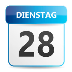 Schöner blauer Kalender mit Wochentag Montag
