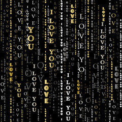 Seamless pattern. I love you words background.