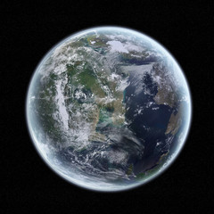 View of the planet Earth in space