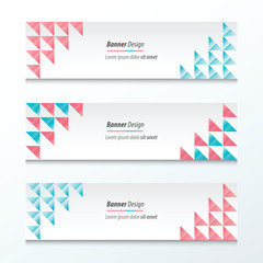 Triangle banner  Pink And Blue Styles