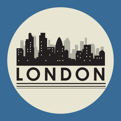 Fototapeta premium London abstract skyline symbol, vector illustration