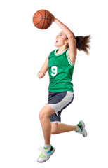 Young girl basketball player