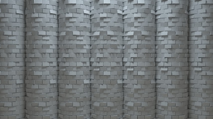 3d generated abstract background, rendered surface with brick displacement facture