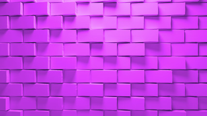 3d generated abstract background, rendered surface with brick displacement facture