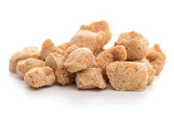 Soya chunks on white