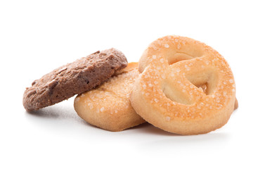 Butter cookies on white