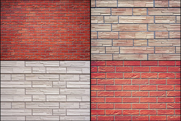  Decorative stone artificial covering in the form of bricks.