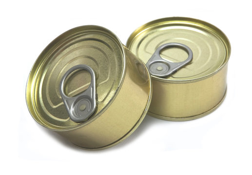 Closeup of a group of aluminium cans