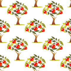apple tree seamless pattern