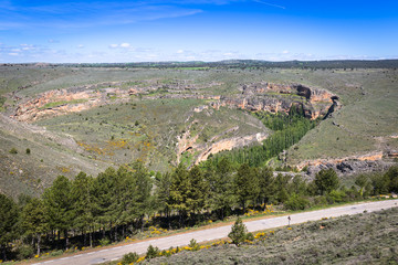 Duraton canyon and Sepulveda. Segovia. Castilla Leon. Spain. Eur