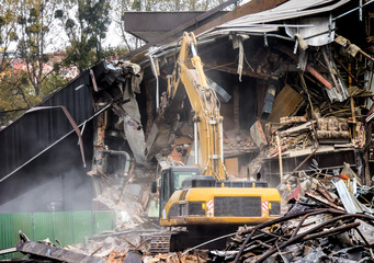 Yellow excavator